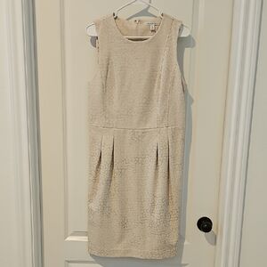 Banana Republic Sleeveless Cream Midi Dress